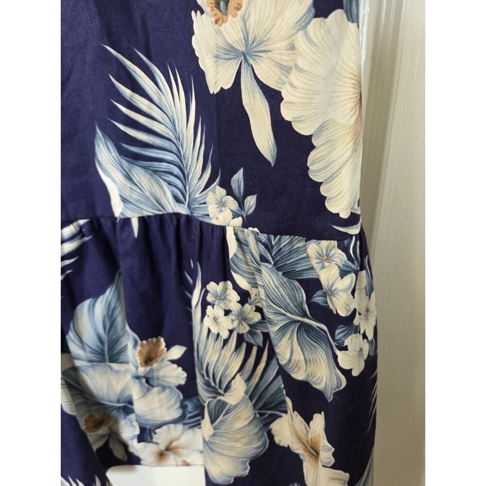 Royal Hawaiian Creations Blue Floral Muumuu Shift Midi Dress, Women's Medium - Picture 8 of 15